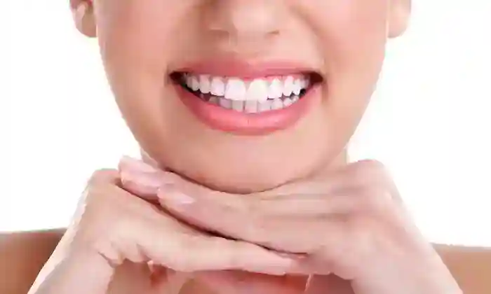 Close-up of a Blue Light Teeth Whitening session with safety shields and modern equipment Rushden